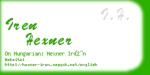 iren hexner business card